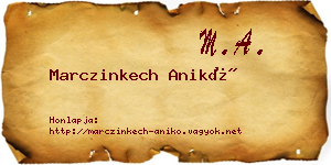Marczinkech Anikó névjegykártya